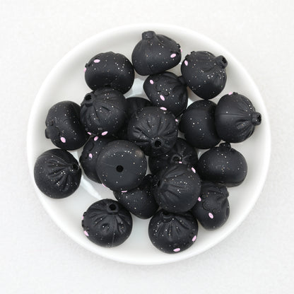 3D Cute Glitter Steamed Stuffed Bun Silicone Focal Beads 20pcs 12