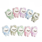 Silicone Focal Beads Dancing Bears Wearing Tilted Hat 20pcs 4