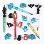 3D Bird Silicone Focal Beads Owl Peacock Cute Animal Charms 20pcs