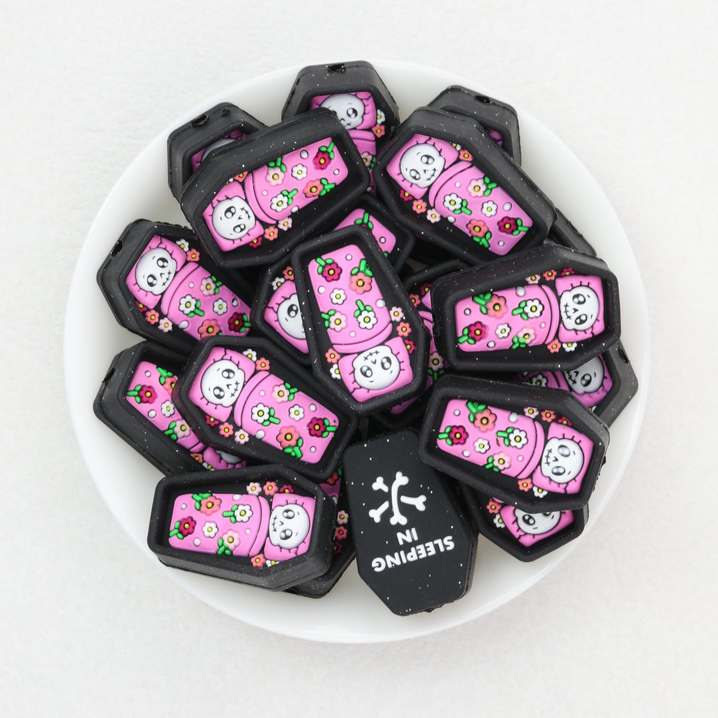 3D Mummy Coffin Silicone Focal Beads 20 pcs Colorful Assortment 2