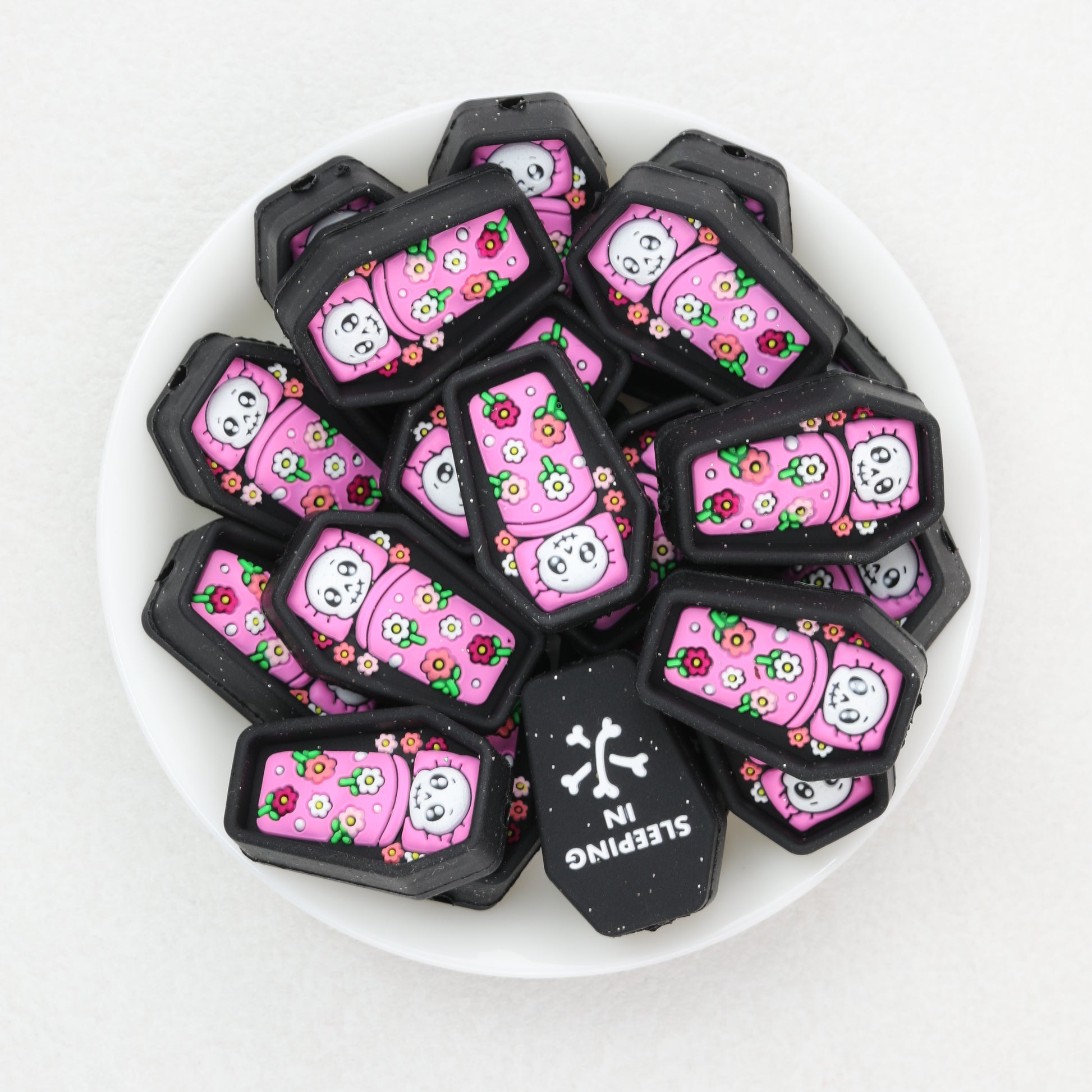 3D Mummy Coffin Silicone Focal Beads 20 pcs Colorful Assortment 2