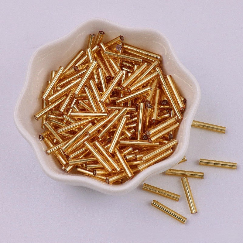 Electroplated Bugle Glass Beads 15mm Metallic Mixed Colors 70pcs 5