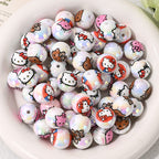 Cartoon Character Acrylic Round Beads 16mm UV Coated 10pcs 2
