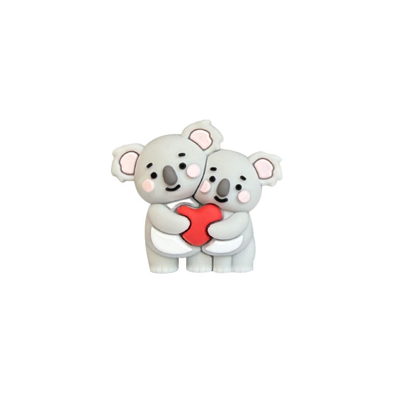 Silicone 3D Heart Koala Focal Beads Cute Animal Design 20pcs 7
