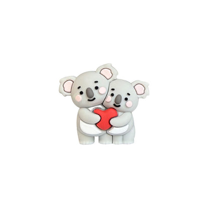 Silicone 3D Heart Koala Focal Beads Cute Animal Design 20pcs 7