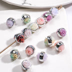 Plating Rose Acrylic Beads 12mm Double Sided Glitter Powder 50pcs 2