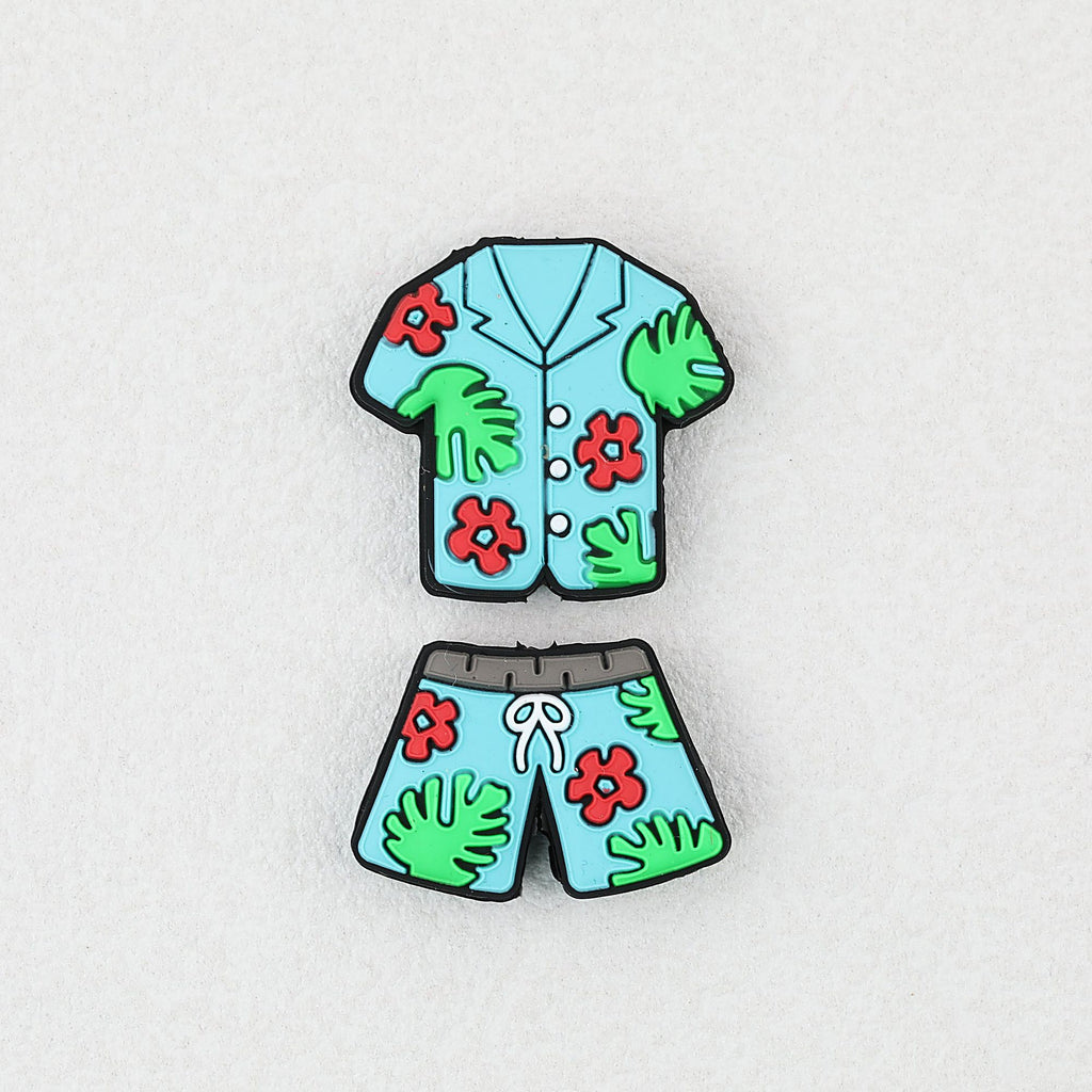 Summer Style Silicone Focal Beads Tropical Shorts Pattern 20pcs