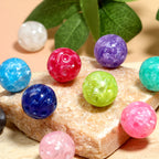 16mm Moon Crackle Effect Acrylic Round Beads 50pcs