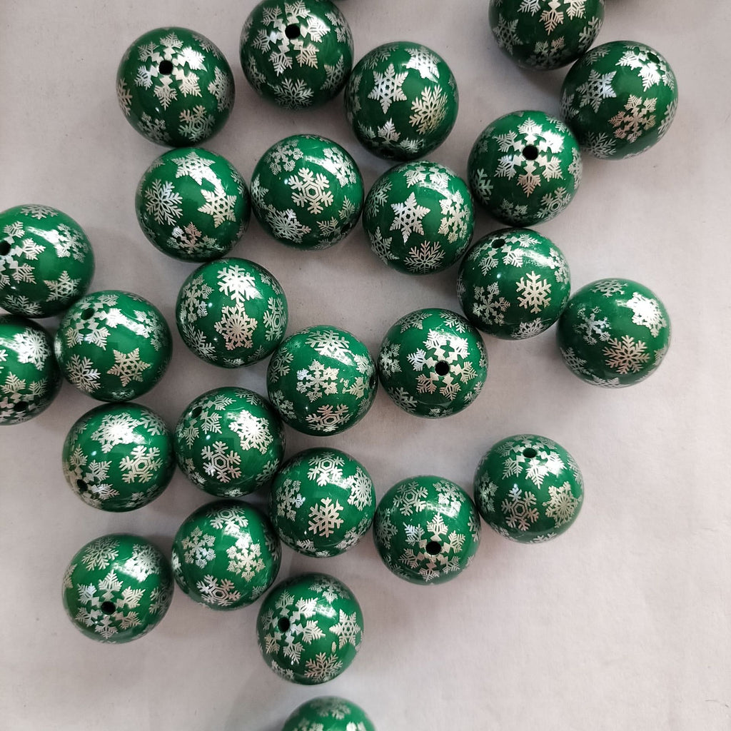 Printed Bubblegum Beads 20mm Christmas Lollipop Swirl Acrylic 4
