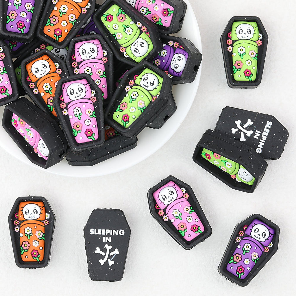 3D Mummy Coffin Silicone Focal Beads 20 pcs Colorful Assortment