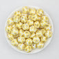 15mm Light Floral Print Round Silicone Beads 50 pcs 8