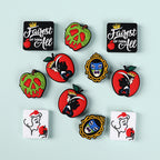 Silicone Focal Beads Snow White Poisoned Apple Icon and Text 20pcs 5
