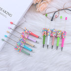 Beadable Pen with Heart Confetti and Rhinestone 3