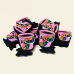 Silicone Focal Beads Handheld Bucket With Rainbow and Silver Handle 20pcs