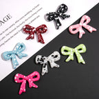 Splashed Ink Pattern Bow Acrylic Beads 29mm Colorful 20pcs