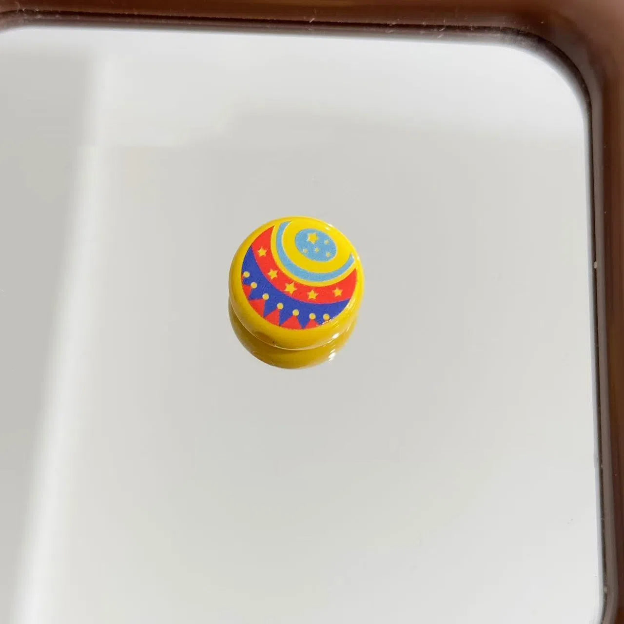 Flat Circus Pattern Acrylic Tube Beads 18mm Mixed Colors 20pcs 4