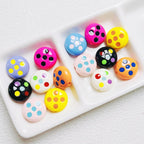 Palette Flat Acrylic Beads 16mm Glossy Raised Dot Design 10pcs 3
