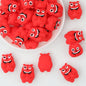 Red 3D Monster Silicone Focal Beads 20pcs