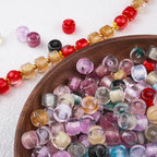 Clear Glitter Resin Barrel Beads 6 8mm Mixed Colors 50pcs 3