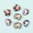Silicone Focal Beads Hello Kitty Leopard Bow Pink Baseball Player 20pcs 3