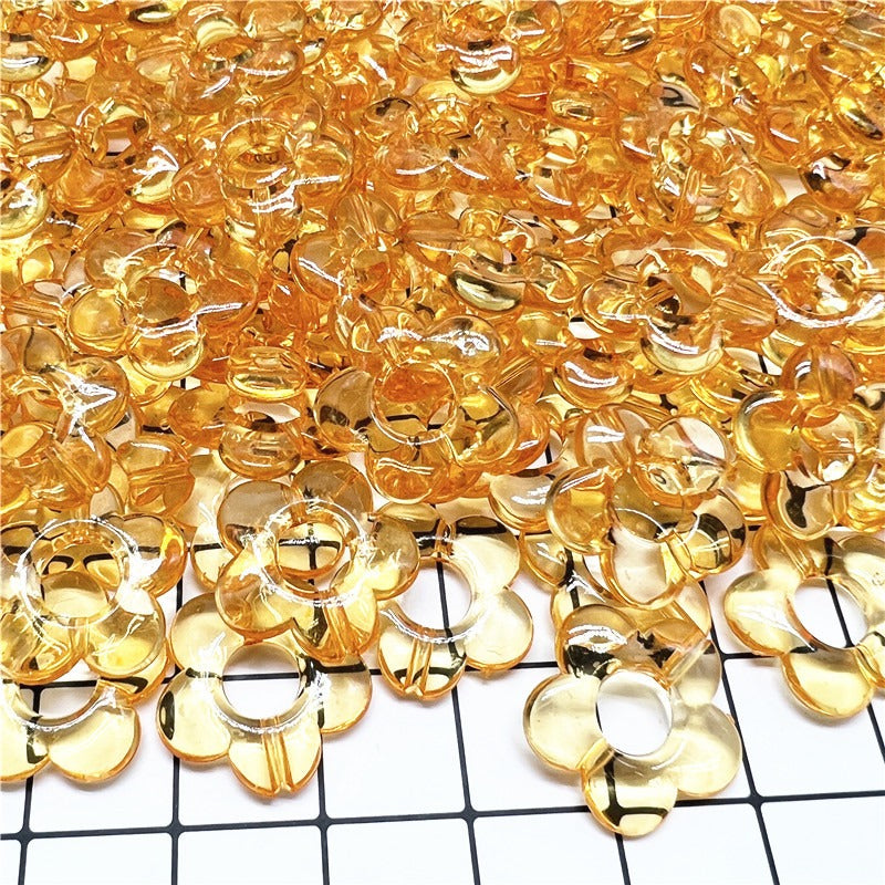 Transparent Hollow Flower Acrylic Beads 19mm Colorful 40pcs 9