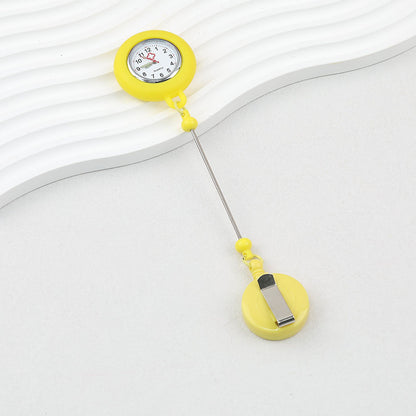 Beadable Retractable Badge Reel Watch Glow In The Dark Silicone Case Easy Pull Buckle - Candy yellow