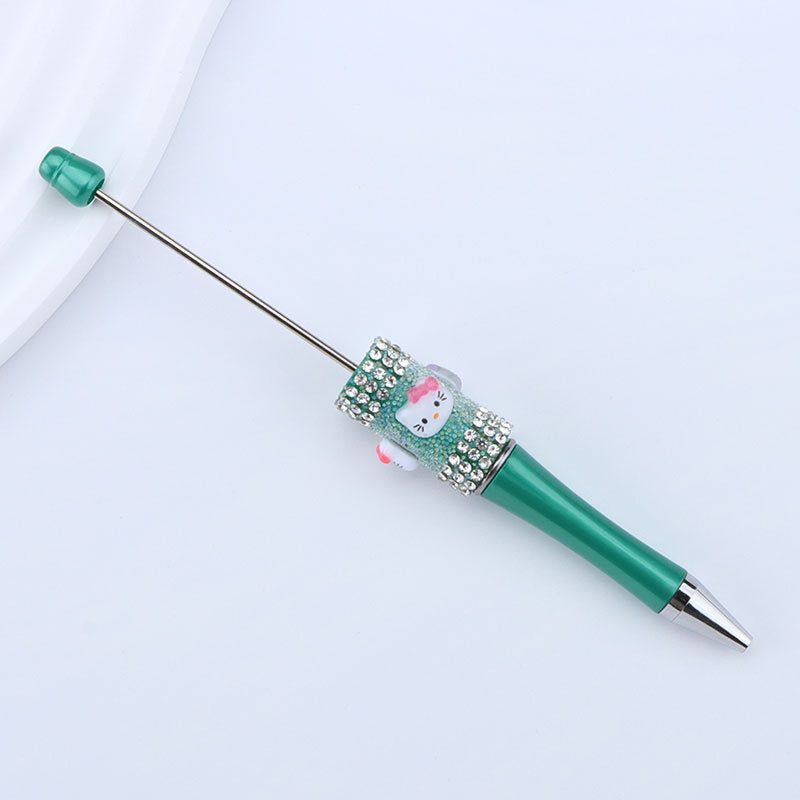Beadable Pen with Kitty and Rhinestone  39
