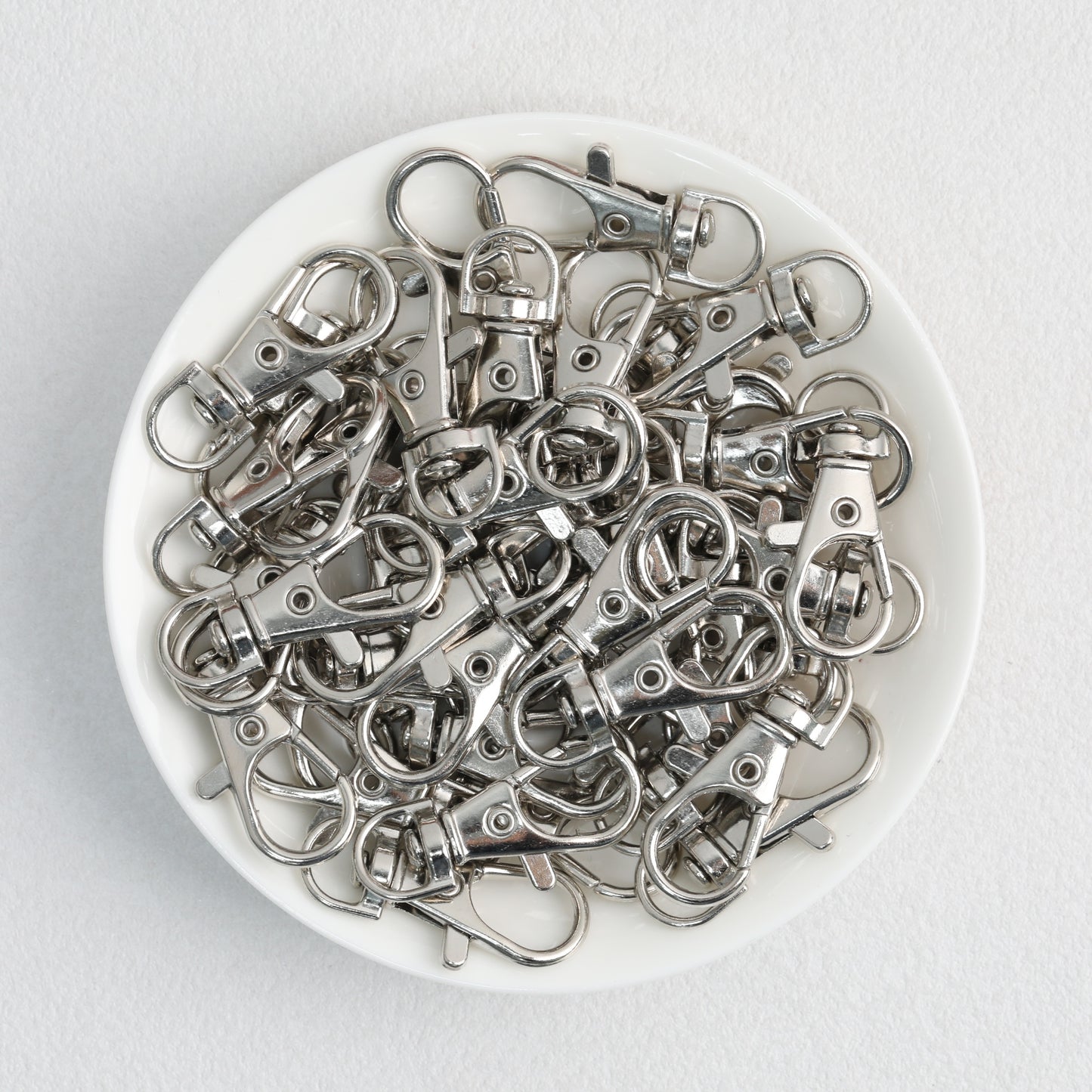 Zinc Alloy Swivel Lobster Claw Clasps Metal Nickel Plated 20pcs
