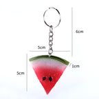 PVC Watermelon Slice Keychain Red and Yellow Fruit Design 5