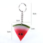 PVC Watermelon Slice Keychain Red and Yellow Fruit Design 5