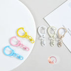 Zinc Alloy D Shaped Colorful Buckle Keychain Clasps 20pcs 38mm 3