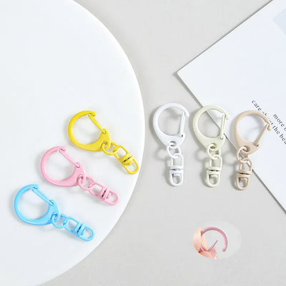 Zinc Alloy D Shaped Colorful Buckle Keychain Clasps 20pcs 38mm 3