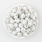 Colorful Pattern 15mm Silicone Round Beads 50pcs 3