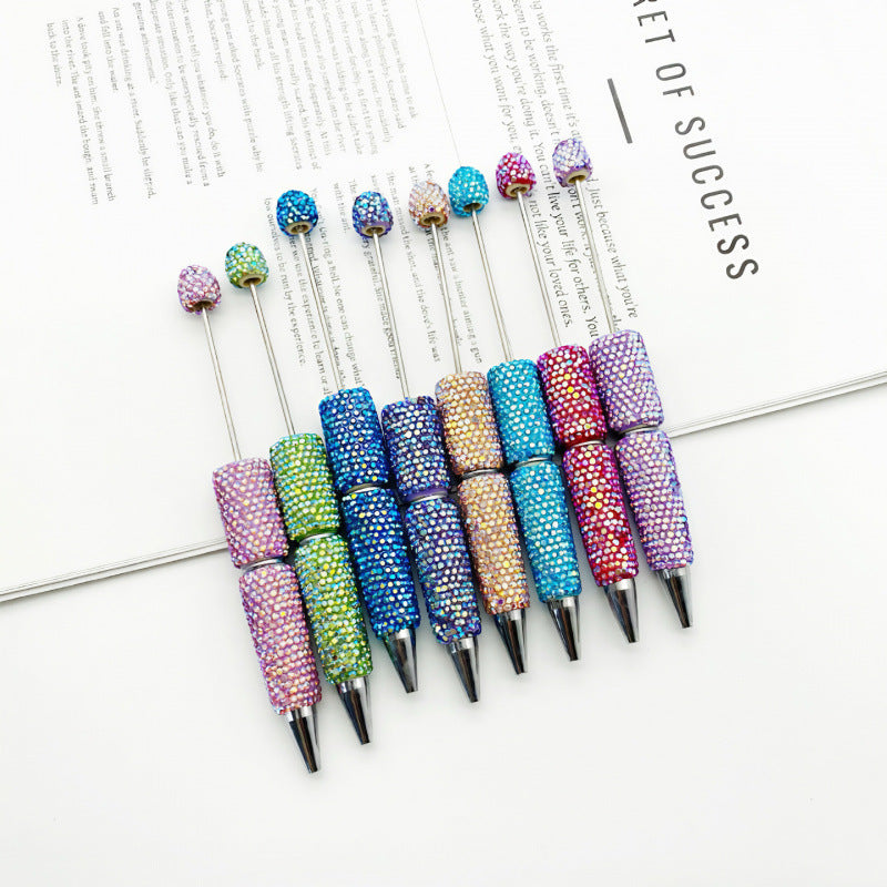 DIY Electroplated Colorful Rhinestones Beadable Pen