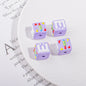 Hand Drawn Candle Square Acrylic Beads 16mm Colorful 5pcs 10