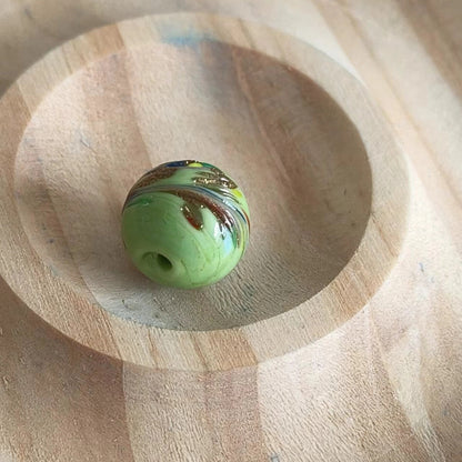 Painted Phoenix Tail Lampwork Glass Beads 12mm Multicolor 50pcs 17