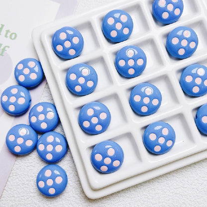 Palette Flat Acrylic Beads 16mm Glossy Raised Dot Design 10pcs 8