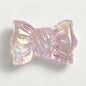Transparent Bow Knot Acrylic Beads 14x26mm Iridescent 50pcs 7