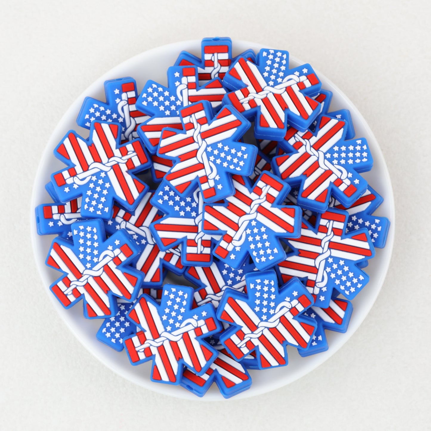 Patriotic Medical Symbol Silicone Focal Beads 20 pcs 2