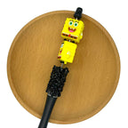Silicone 3D Focal Beads SpongeBob Yellow Joyful Face 2