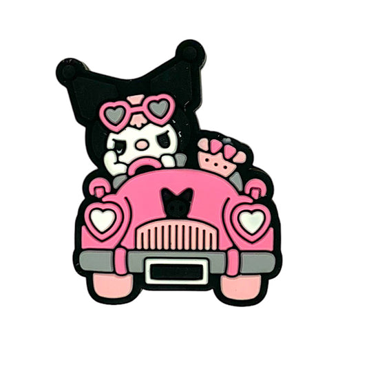 Silicone Focal Beads Kuromi Car Convertible Heart Details 20pcs