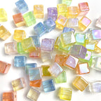 Colorful UV Finish Cube Acrylic Beads 14mm Pastel Glow 50pcs 2