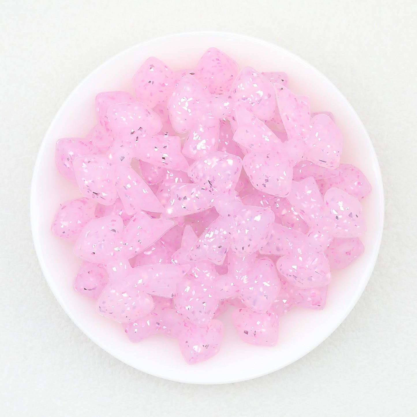 Sparkling Bow Shaped Silicone Focal Beads Glitter Effect 20pcs - Color 1