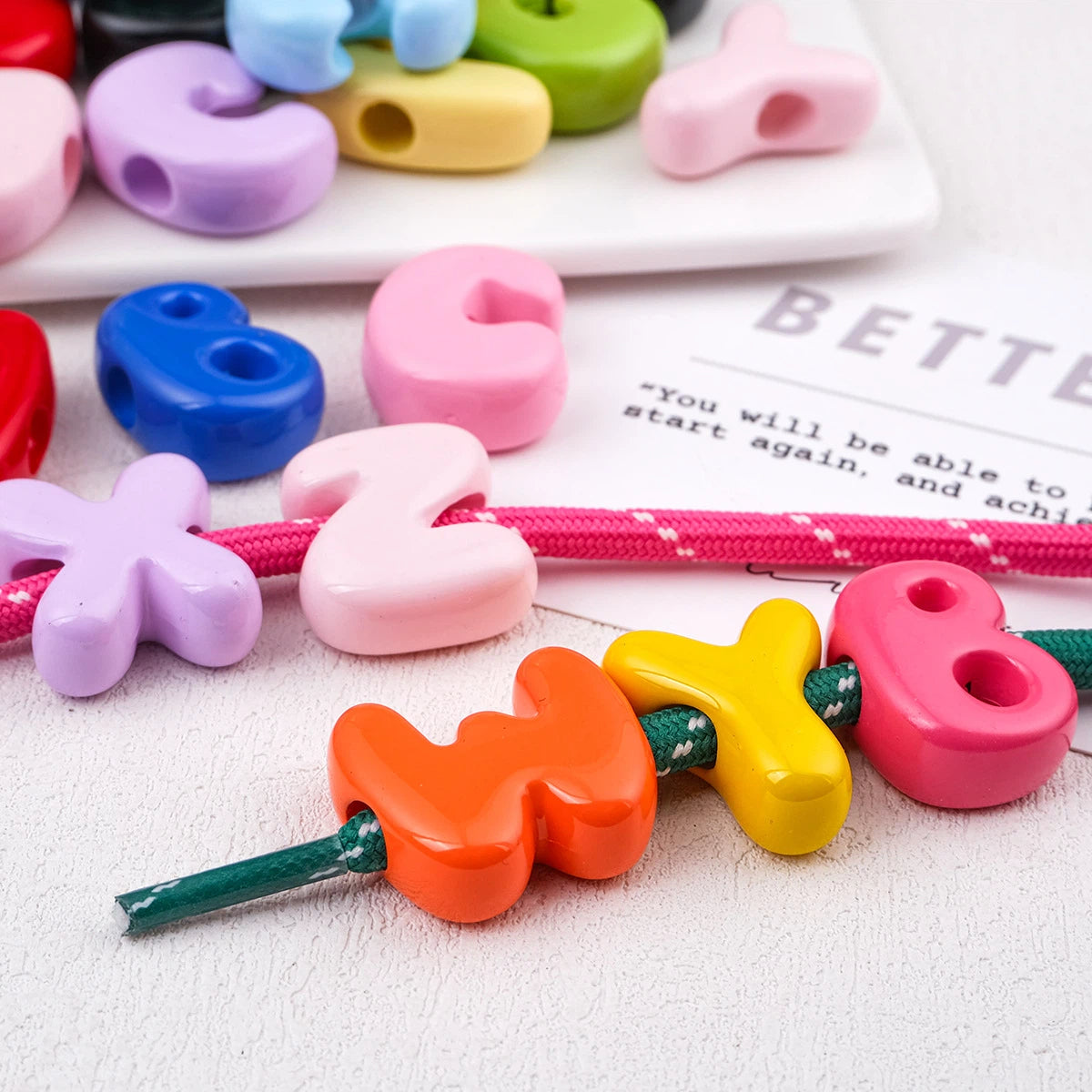 Colorful Acrylic Letter Beads 25x20mm for Jewelry Making 20pcs 2