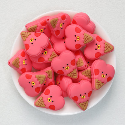 Cute Ice Cream and Animal Silicone Focal Beads 20 pcs 7