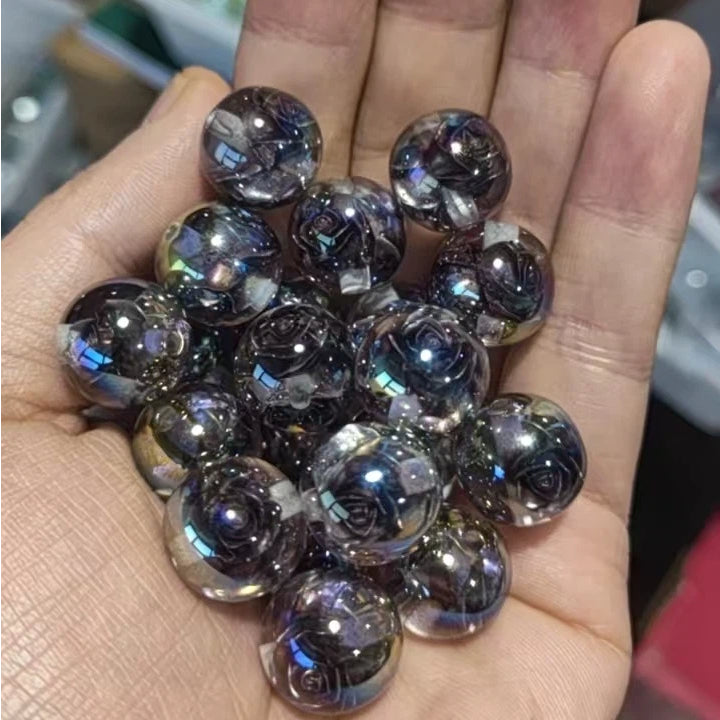 Twilight Rose Resin Beads 16mm Round Mixed Colors 20pcs 18