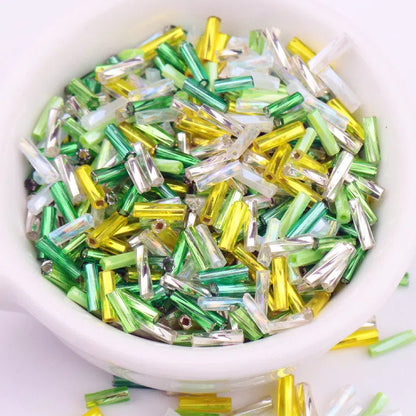 Plating Metallic Color Twisted Bugle Glass Beads 6mm 2500pcs 38
