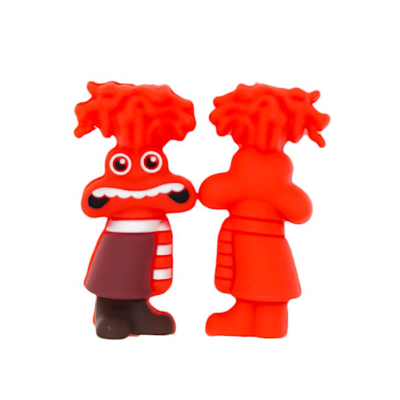 Silicone 3D Focal Beads Inside Out Anxiety Wide Eyed Tangled Hair