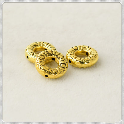Ring Metal Beads 12mm Embossed Heaven And Earth Design 50pcs 4