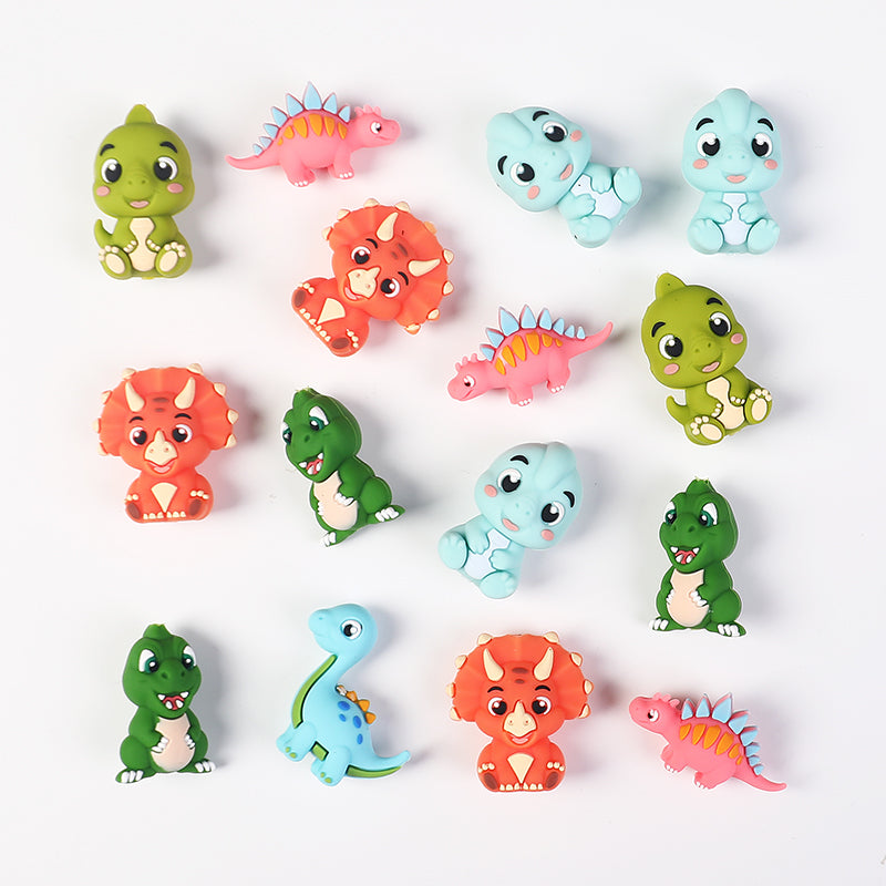 Silicone 3D Focal Beads Dinosaur Collection Sculpted Limbs 20pcs 3